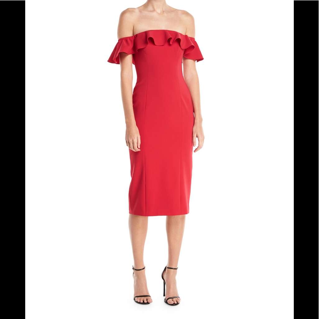 Jay Godfrey Rollins Off-The-Shoulder Ruffle Cocktail Dress